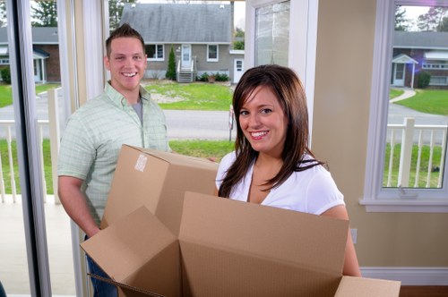 Raynerslane man with a van handling furniture and boxes for relocation