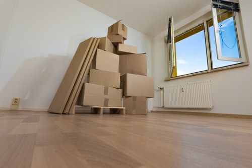Packed moving boxes ready for local removals in Rayners Lane
